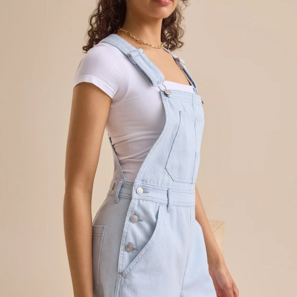 Altar'd State Bobbie Striped Shortall Light Blue White NWT Sz L